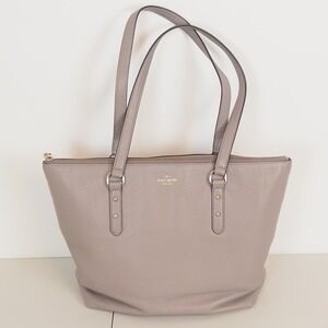 Kate Spade Pebble Leather Tote Bag Taupe Shoulder Bag